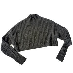 ALO Yoga Cable Knit Cropped Winter Bliss Turtleneck Long Sleeve